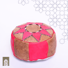 Handmade Genuine Leather Pouf - Red 3 - Rbatia