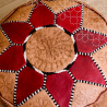 Handmade Genuine Leather Pouf - Wine Red 2 - Rbatia