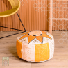 Artisanal Genuine Leather Pouf - Cinnamon - Fazia