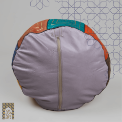 Artisanal Genuine Leather Pouf - MultiColour - Fazia