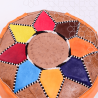 Handmade Genuine Leather Pouf - MultiColour - Rbatia