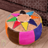 Handmade Genuine Leather Pouf - MultiColour 2 - Rbatia