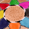 Handmade Genuine Leather Pouf - MultiColour 2 - Rbatia