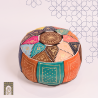 Artisanal Genuine Leather Pouf - MultiColour 2- Fazia