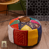 Artisanal Genuine Leather Pouf - MultiColour 2- Fazia