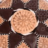 Artisanal Genuine Leather Pouf - Brown - Rbatia