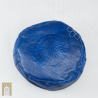 Artisanal Genuine Leather Pouf  - Blue