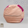 Artisanal Genuine Leather Pouf - Pink 2 - Fazia