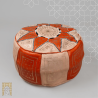 Artisanal Genuine Leather Pouf - Red - Fazia