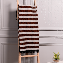 Handmade Traditional Throw Blanket - Brown & Grey - Mobra