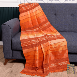 Handmade Traditional Throw Blanket - Sunrise 2 - Sabra & Silk