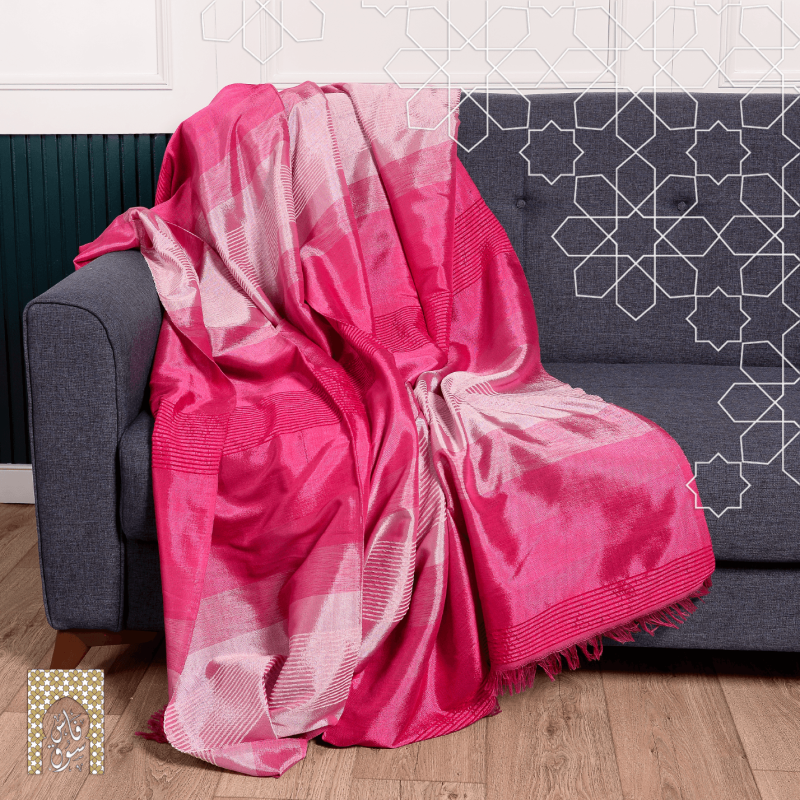 Handmade Traditional Throw Blanket - Pink - Sabra & Silk