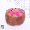 Handmade Genuine Leather Pouf - Pink 2 - Rbatia