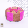 Handmade Genuine Leather Pouf - Pink - Rbatia