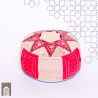 Artisanal Genuine Leather Pouf - Red 2 - Fazia