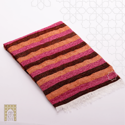 Handmade Traditional Throw Blanket - Brown & Pink & Orange - Mobra