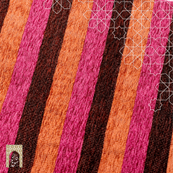 Handmade Traditional Throw Blanket - Brown & Pink & Orange - Mobra