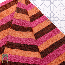 Handmade Traditional Throw Blanket - Brown & Pink & Orange - Mobra