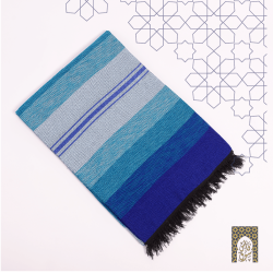 Handmade Traditional Throw Blanket - Blue - Sabra