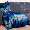 Handmade Traditional Throw Blanket - Blue - Sabra