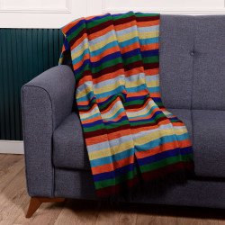 Handmade Traditional Throw Blanket - MultiColor 2 - Mobra