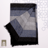 Handmade Traditional Throw Blanket - Blue Black - Sabra