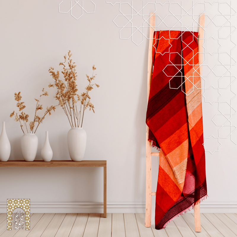 Handmade Traditional Throw Blanket - Red 2 - Sabra