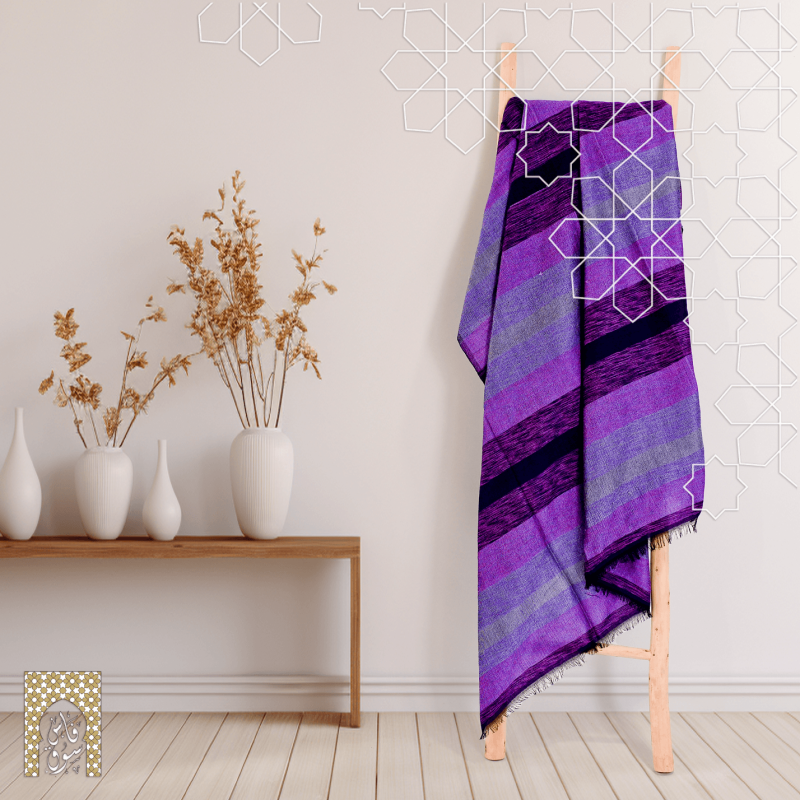 Handmade Traditional Throw Blanket - Purple - Sabra