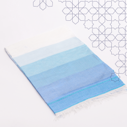 Handmade Traditional Throw Blanket - Sky Blue - Sabra