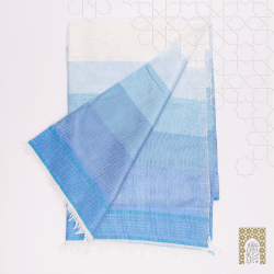 Handmade Traditional Throw Blanket - Sky Blue - Sabra