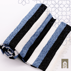 Handmade Traditional Throw Blanket - Blue White Black - Mobra