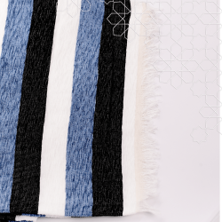 Handmade Traditional Throw Blanket - Blue White Black - Mobra