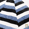 Handmade Traditional Throw Blanket - Blue White Black - Mobra