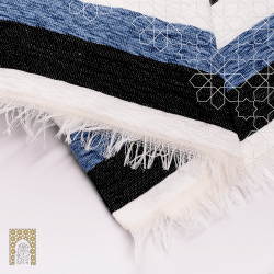 Handmade Traditional Throw Blanket - Blue White Black - Mobra