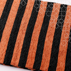 Handmade Traditional Throw Blanket - Black & Orange - Mobra