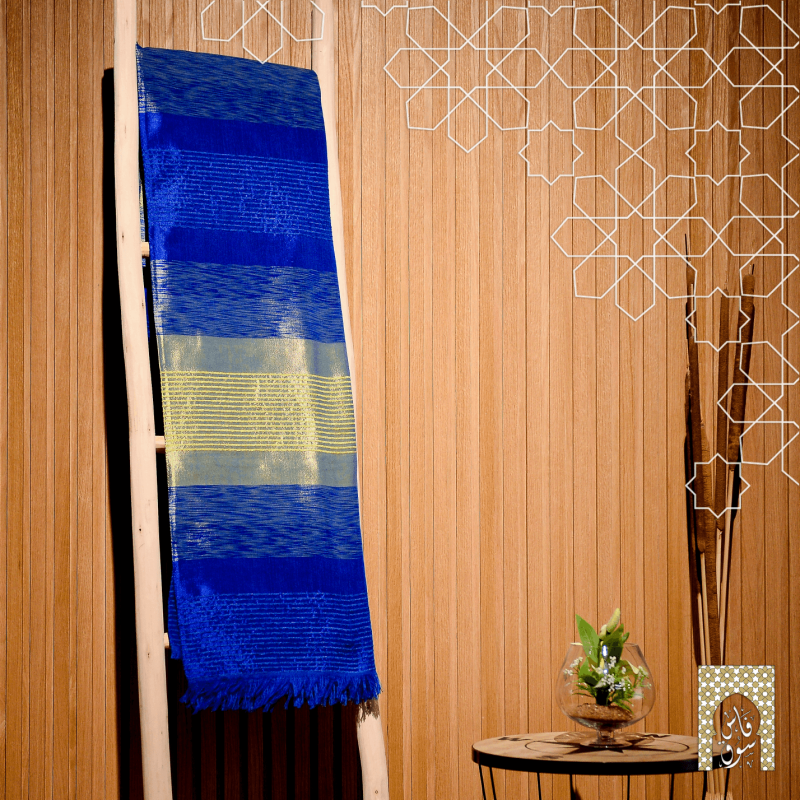 Handmade Traditional Throw Blanket - Blue - Sabra & Silk