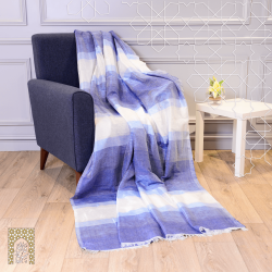 Handmade Traditional Throw Blanket - Light Blue - Sabra & Silk