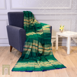 Handmade Traditional Throw Blanket - Green - Sabra