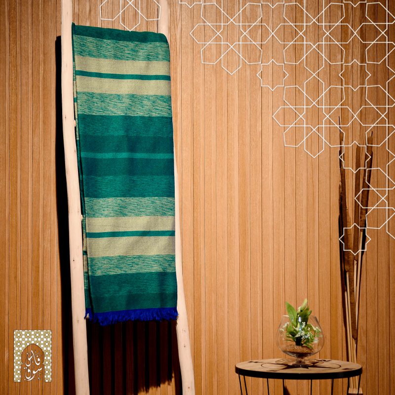 Handmade Traditional Throw Blanket - Green - Sabra