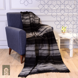 Handmade Traditional Throw Blanket - Black - Wool