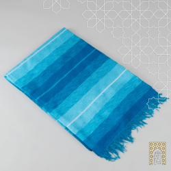 Handmade Traditional Throw Blanket - Blue - Wool