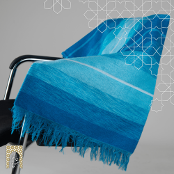 Handmade Traditional Throw Blanket - Blue - Wool